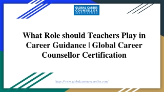 What Role should Teachers Play in Career Guidance