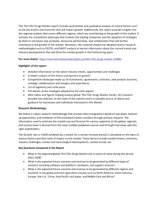 Thin Film Drugs Market Size, Share, Analysis and Growth and Forecast to 2028