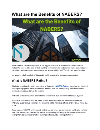 What are the Benefits of NABERS?