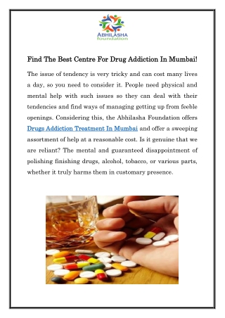 Find The Best Centre For Drug Addiction In Mumbai