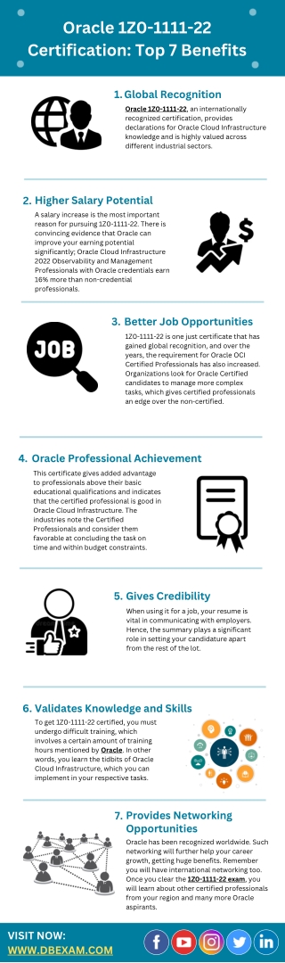 Oracle 1Z0-1111-22 Certification: Top 7 Benefits