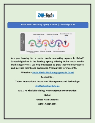 Social Media Marketing Agency In Dubai | Zabtechdigital.ae