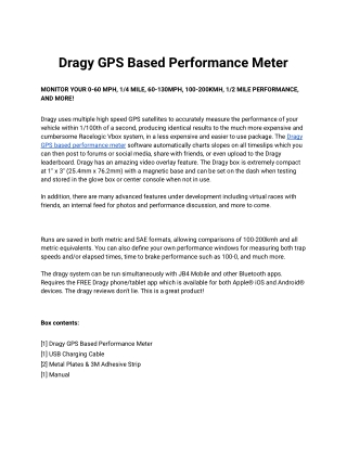 Dragy GPS Based Performance Meter