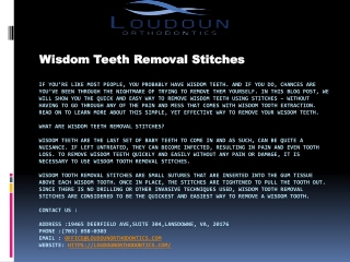 Wisdom Teeth Removal Stitches