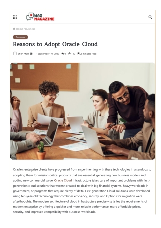 Reasons to Adopt Oracle Cloud