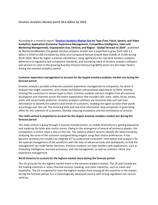 Emotion Analytics Market worth $4.6 billion by 2024