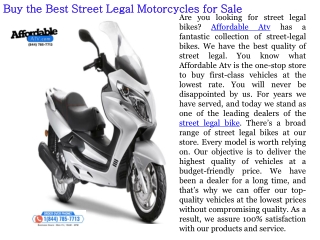 Buy the Best Street Legal Motorcycles for Sale