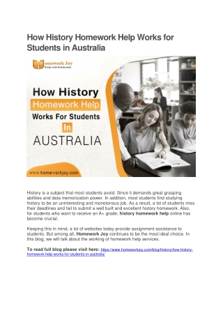 How History Homework Help Works for Students in Australia