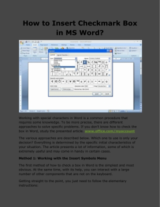 How to Insert Checkmark Box in MS Word