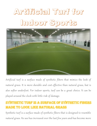 Artificial Turf for Indoor Sports