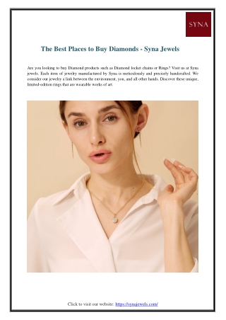 The Best Places to Buy Diamonds - Syna Jewels