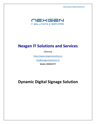 Digital signage solutions