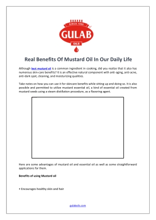 Real Benefits Of Mustard Oil In Our Daily Life