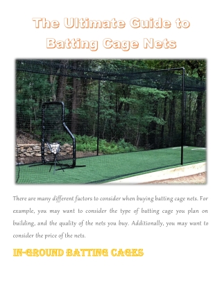 The Ultimate Guide to Batting Cage Nets