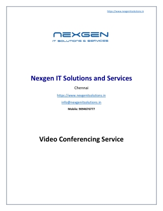 Video Conferencing Service