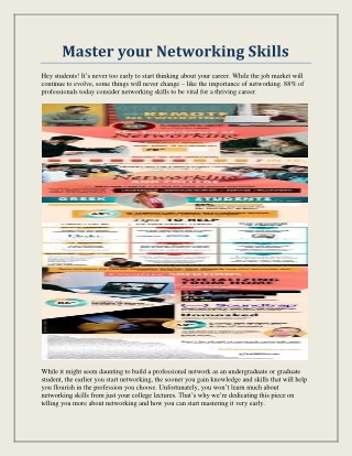 Master your Networking Skills