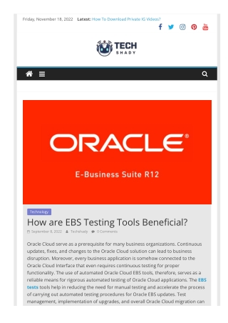 How are EBS Testing Tools Beneficial?
