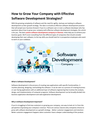 How to Grow Your Company with Effective Software Development Strategies