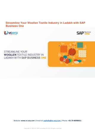 Streamline Your Woollen Textile Industry in Ladakh with SAP Business One