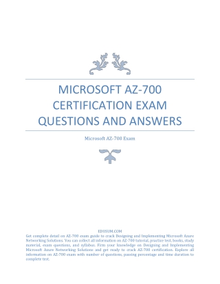 [NEW] Microsoft AZ-700 Certification Exam Questions and Answers