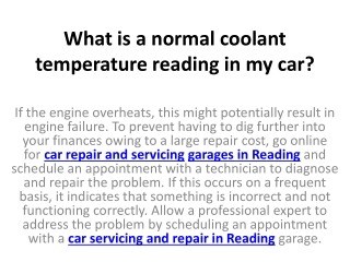 What is a normal coolant temperature reading in my car?