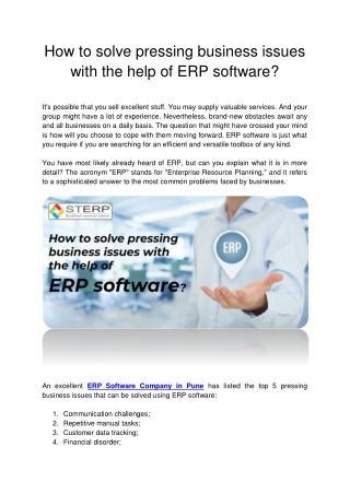 How to solve pressing business issues with the help of ERP software_