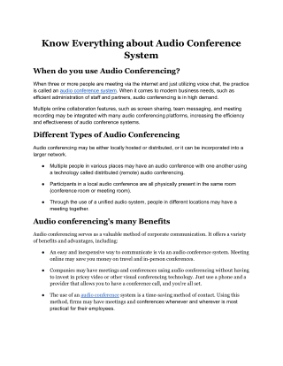 Know everything about audio conference system.docx