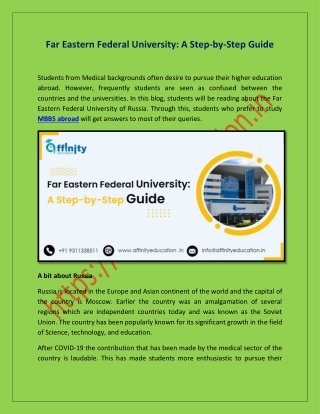 Far Eastern Federal University: A Step-by-Step Guide