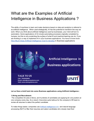 artificial intelligence in business application - Google Docs
