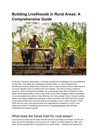 Building Livelihoods in Rural Areas_ A Comprehensive Guide