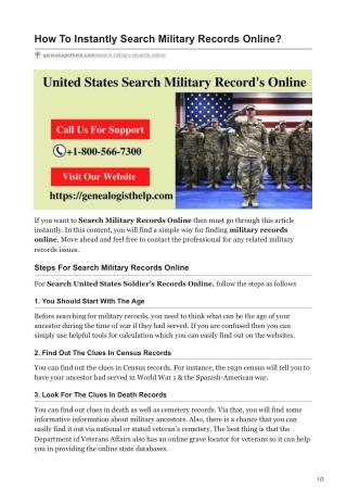 Search Military Records Online | United States Soldier's Records