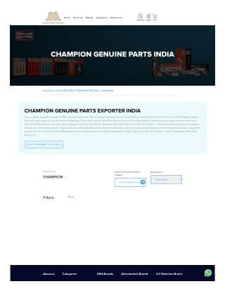 Champion aftermarket parts by an exporter Smart Parts Exports