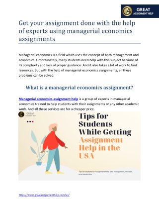 Get your assignment done with the help of experts using managerial economics assignments