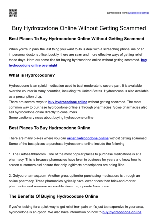 Buy Hydrocodone Online Without Getting Scammed with PayPal