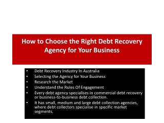 How to Choose the Right Debt Recovery Agency for Your Business