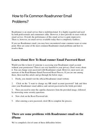 How to Fix Roadrunner Email Problems on iPhone?