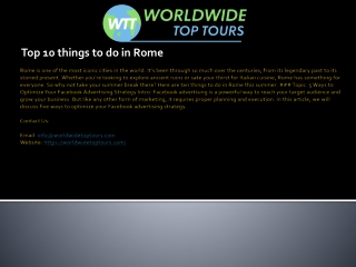 Top 10 things to do in Rome