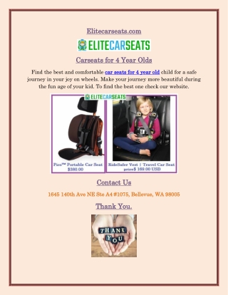 Car Seats for 4 Year Olds