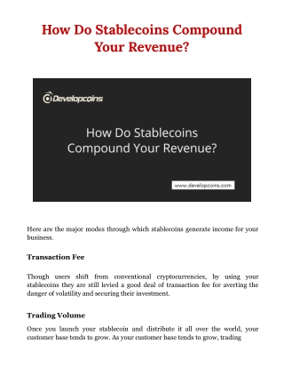 How Do Stablecoins Level Up Your Revenue?
