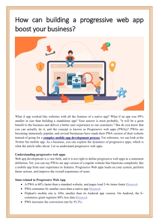 How can building a progressive web app boost your business