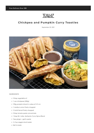 Chickpea And Pumpkin Curry Toasties Recipes Australia