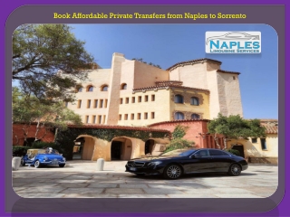 Book Affordable Private Transfers from Naples to Sorrento