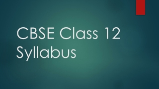 CBSE Class 12 Syllabus for the Academic Year 2022-23