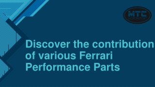 Discover the contribution of various Ferrari Performance Parts