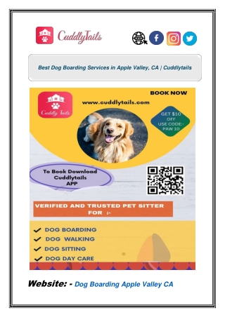 Best Dog Boarding Services in Apple Valley, CA | Cuddlytails