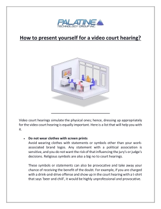 How to present yourself for a video court hearing?