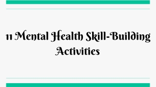 11 Mental Health Skill-Building Activities