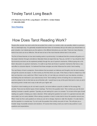 Tinsley Tarot Long Beach