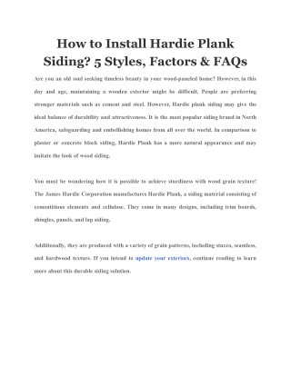 How to Install Hardie Plank Siding 5 Styles, Factors & FAQs