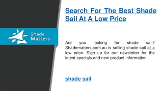 Search For The Best Shade Sail At A Low Price   Shade Matter